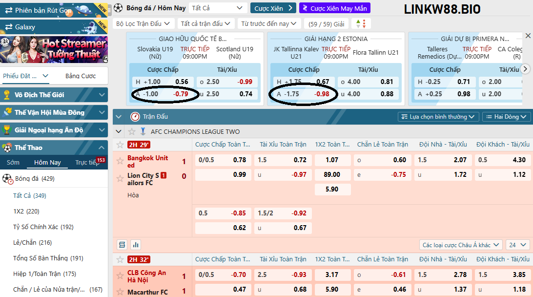 Sảnh cược thể thao W88